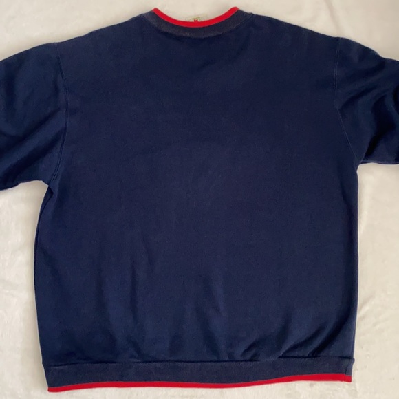 {VTG} Mickey & Co. | 90s M Collection Embroidered V-Neck Elbow Patch Sweatshirt - Picture 12 of 15